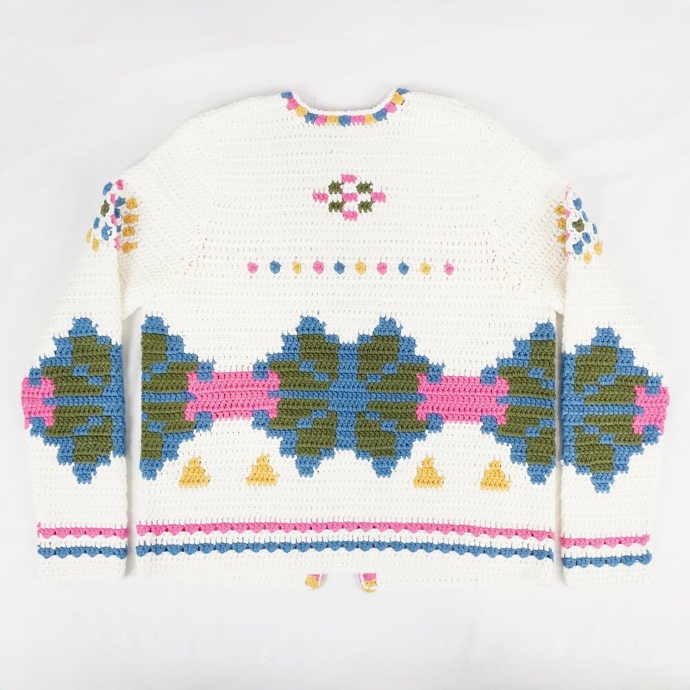 Hunter Bell Callen Knit Long-Sleeve Cardigan In Pink Multi - Size XS (NWT) - Picture 2 of 9